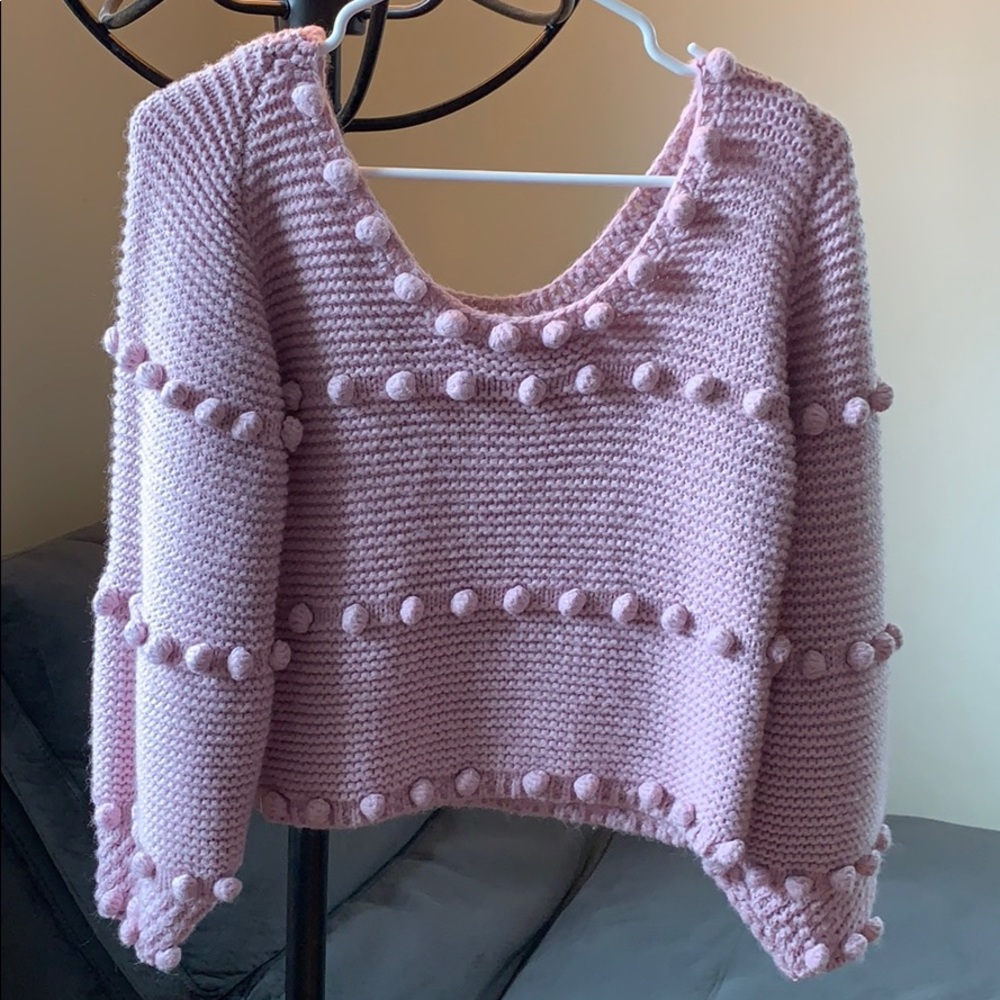 Lavender knitted Pom Pom Storia sweater